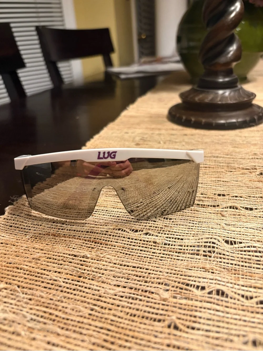 lug White and Purple Mirrored Shield Sunglasses